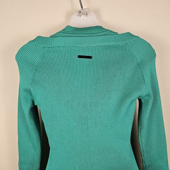 NUBU Studio Hungarian Dress Bodycon Ribbed Long Sleeve Cut Out Size Midi Stretch - Picture 14 of 14